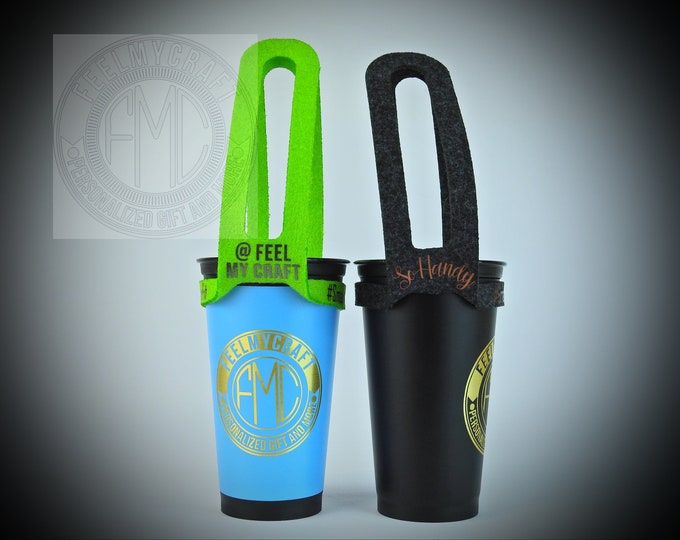 Coffee mug holder smoothie Cup Sleeve carrier Smart  Minimalist Left hand free gadgets Takeaway drink holder Coffee Lover Reusable