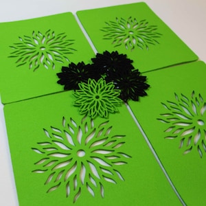 Placemats and coaster Flames Aster Flower Felt Table Mats Set of 12