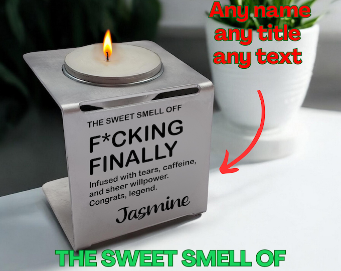 Funny Graduation Candle College Graduate Gift Nursing PhD Master's Doctorate Med Law Congratulations Gift for Friend Him Her Finally Candle