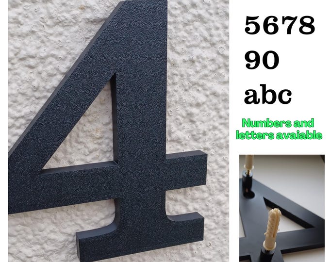 Modern 3D House Number with Hidden Fixings – Elegant Black Matte Finish | Numbers & Letters (a–z)