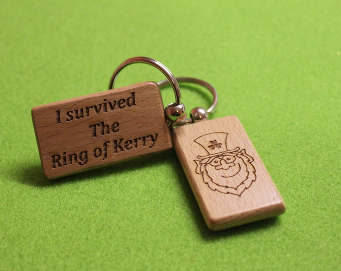 Custom Ring of Kerry Keychain Made in Irish Wooden EIRE