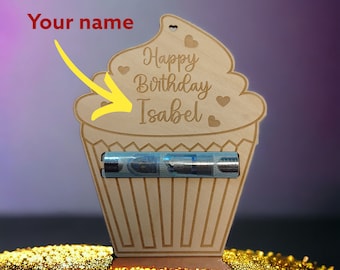 Personalized Cupcake Muffin shape Money Holder Birthday Gift Tag Special Occasions gadgets