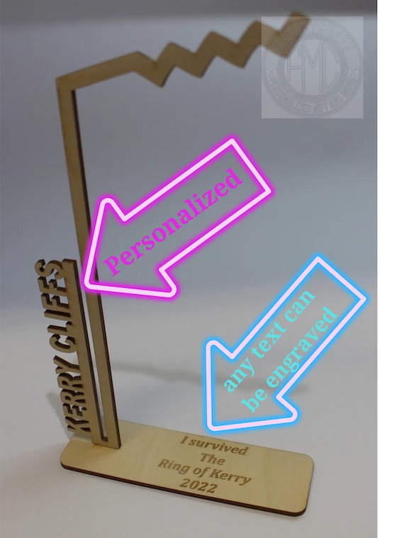 Personalised Custom  Wild Atlantic Way miniature sculpture. Irish Gift. Present from Ireland. i'm irish Engrave your text