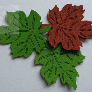 Leaves Felt Coaster Autumn Shape Set of 6