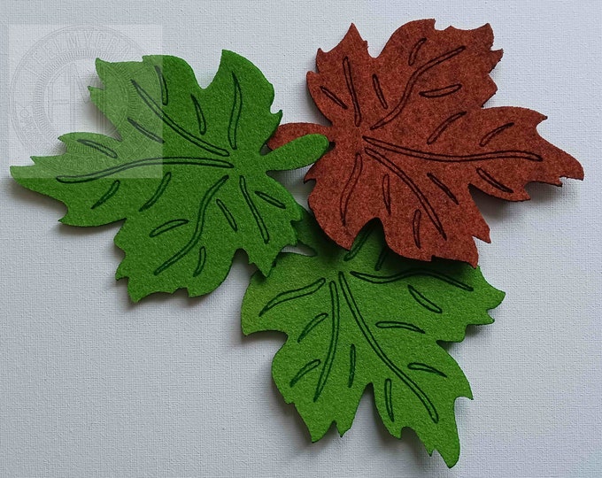 Leaves Felt Coaster Autumn Shape Set of 6