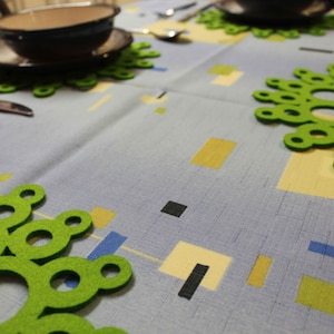 Platzsets Kreis runde Designs Filz Tischsets Set von 4