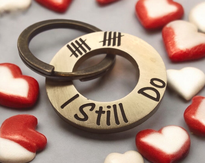 TALLY Mark I STEEL DO Key ring Wedding Anniversary Gifts For Men Her Personalized Gift Husband Wife Key chain Love Couple both side engraved
