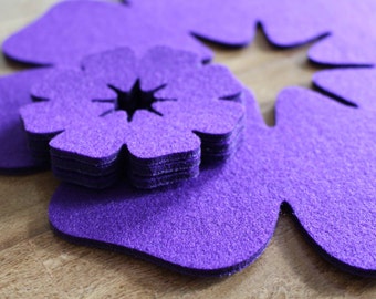 Placemats Flowers  Felt Table Mats Set of 16 Pieces Ireland Handmade  Laser Cut