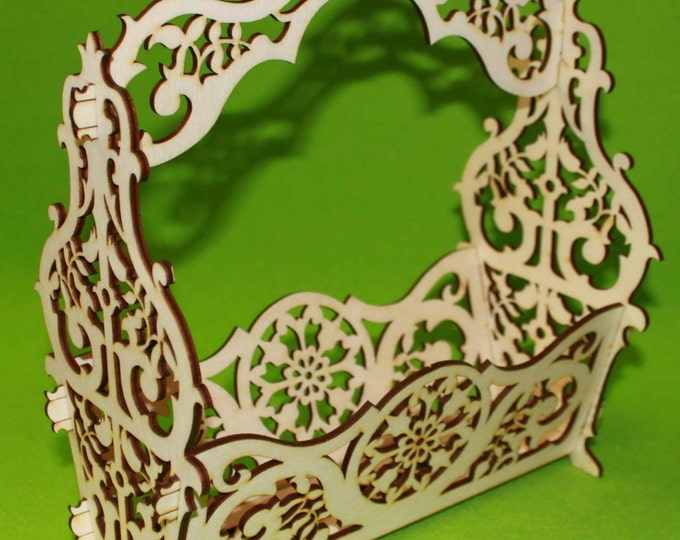 Easter Eggs Basket Wood Craft Decoration Laser Cut