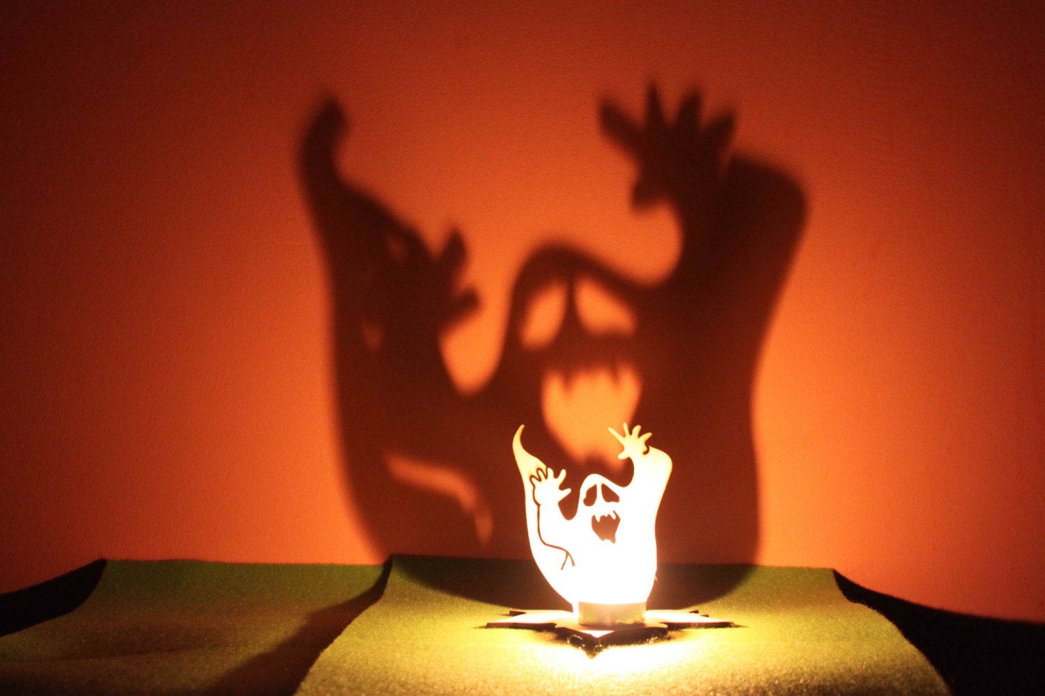 Halloween Tea Light Garden Lanterna Legno Indoor outdoor decor Spirit Candle Holder