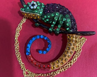 Pin/colgante de lagarto, pin/colgante convertible de lagarto colorido, regalo de vacaciones, regalo de cumpleaños, regalo de aniversario