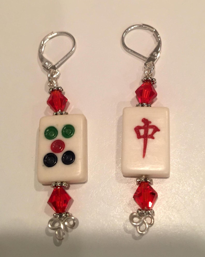 Mahjong Earrings Mahjong Jewelry Mahjong Tile Earrings Etsy