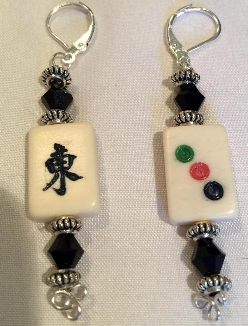 Mahjong Earrings Mahjong Jewelry Mahjong Tile Earrings Etsy