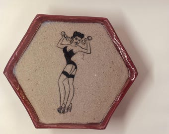 Pump It Up Pinup  hexagon Plate