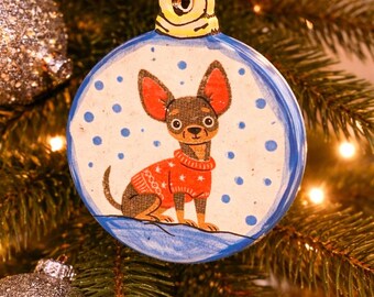 Chihuahua ceramic ornaments with ugly