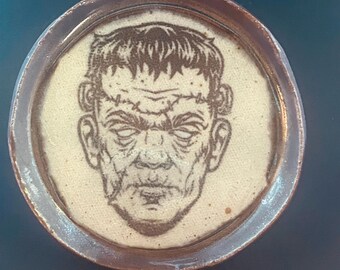Frankenstein monster round plate