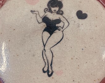 Pinup  porcelain oval Plate