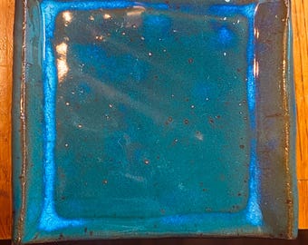 spoon rest ceramic plate teal