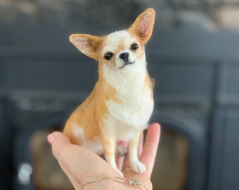 Medium Custom Felted Dog Sculpture/Replica Dog Portrait