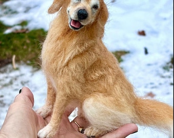 Large Custom Felted Dog Sculpture/Replica Dog Portrait