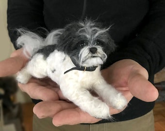 Large Custom Felted Dog Sculpture/Replica Dog Portrait