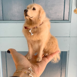 Medium Custom Needle Felted Dog - Pet Portrait Sculpture