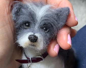 Small Custom Felted Dog Sculpture/Replica Dog Portrait