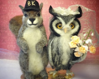 Custom Felted Wedding Cake Toppers
