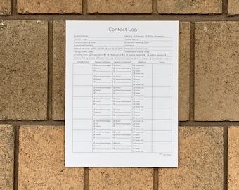 Contact Log Notepad | 8.5"x11" | Documentation for SpEd Evaluators and Case Managers (25 pages)