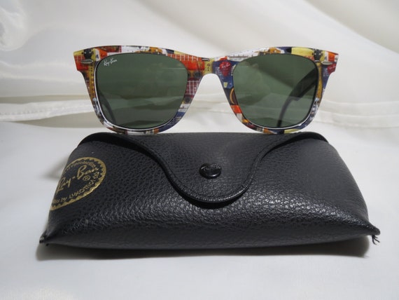 RAY BAN Wayfarer Guitar Theme RB2140 1121 Special Series 9 5022 Italy Rare Etsy