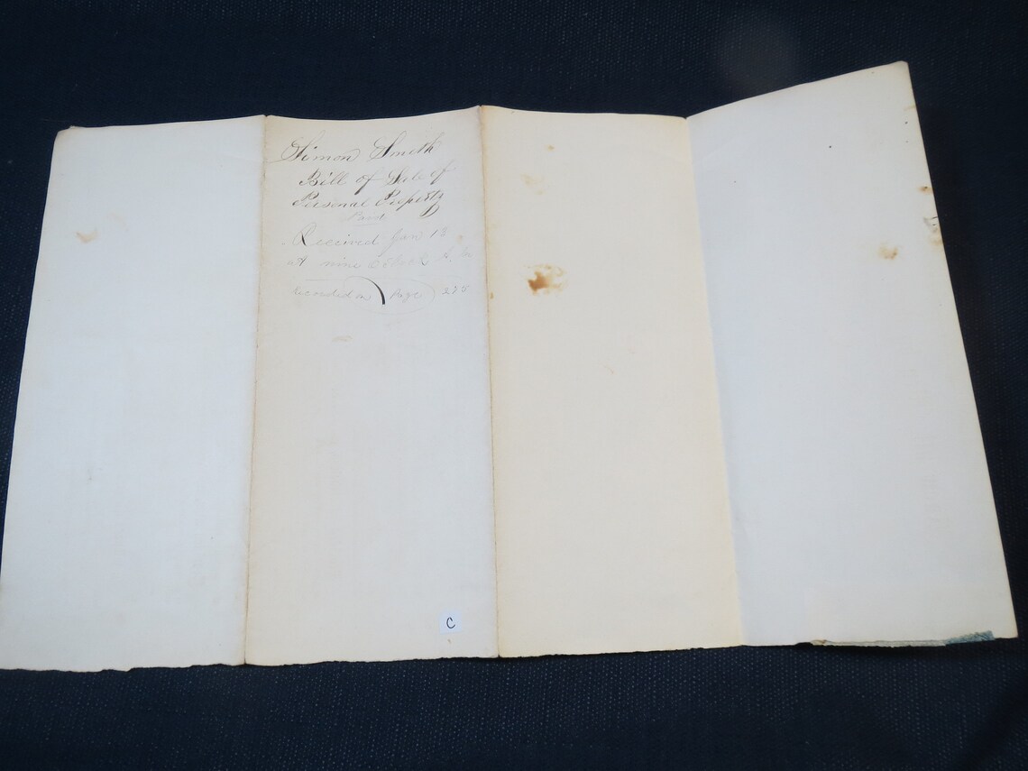 Stow Maine 1864 Bill of Sale for Cows & Steers From Smith to Etsy