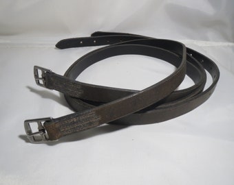 Dark Brown Stirrup Leathers Stainless Steel Buckles 1" Wide w/ Numbered Holes