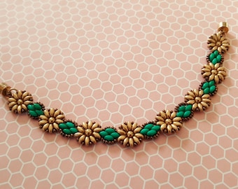 Tutorial Pattern For Beaded Sunflowers Daisy Chain Superduo Bracelet