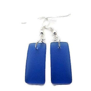 Sea Glass Earrings, Blue Beach Glass Earrings, Bright Blue Earrings, Royal Blue Dangle Earrings, Cobalt Earring, Blue Sea Glass Dangle