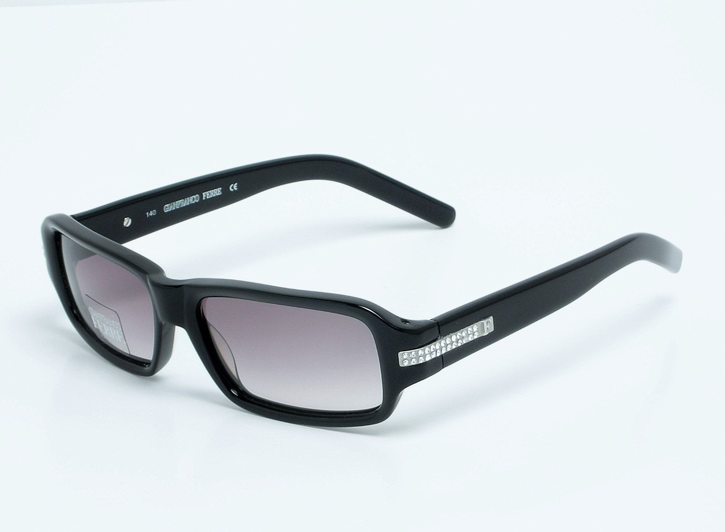 Lunettes De Soleil Gianfranco Ferré - Monture Bleue/noire, Verres Gris - Taille 5.75 Pouces - Neuf Avec étiquettes