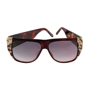 Harve Benard Sunglasses 11784 18PPN Brown Snake Skin Handmade in Italy