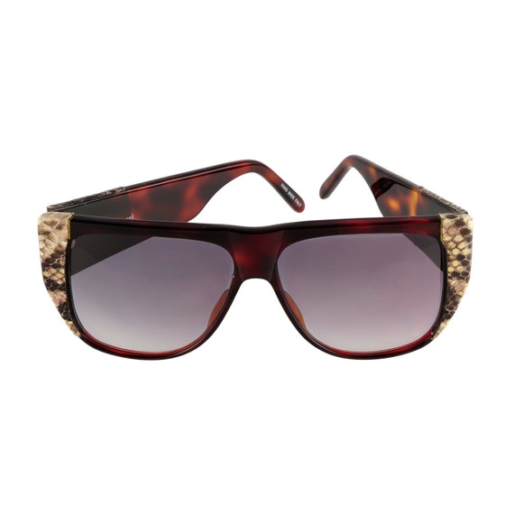 Vintage Harvé Benard 1980’s Red Python Skin Glasses VTG NOS Unused 80s 90s Red Python Harve Benard Black Frame  main image 3