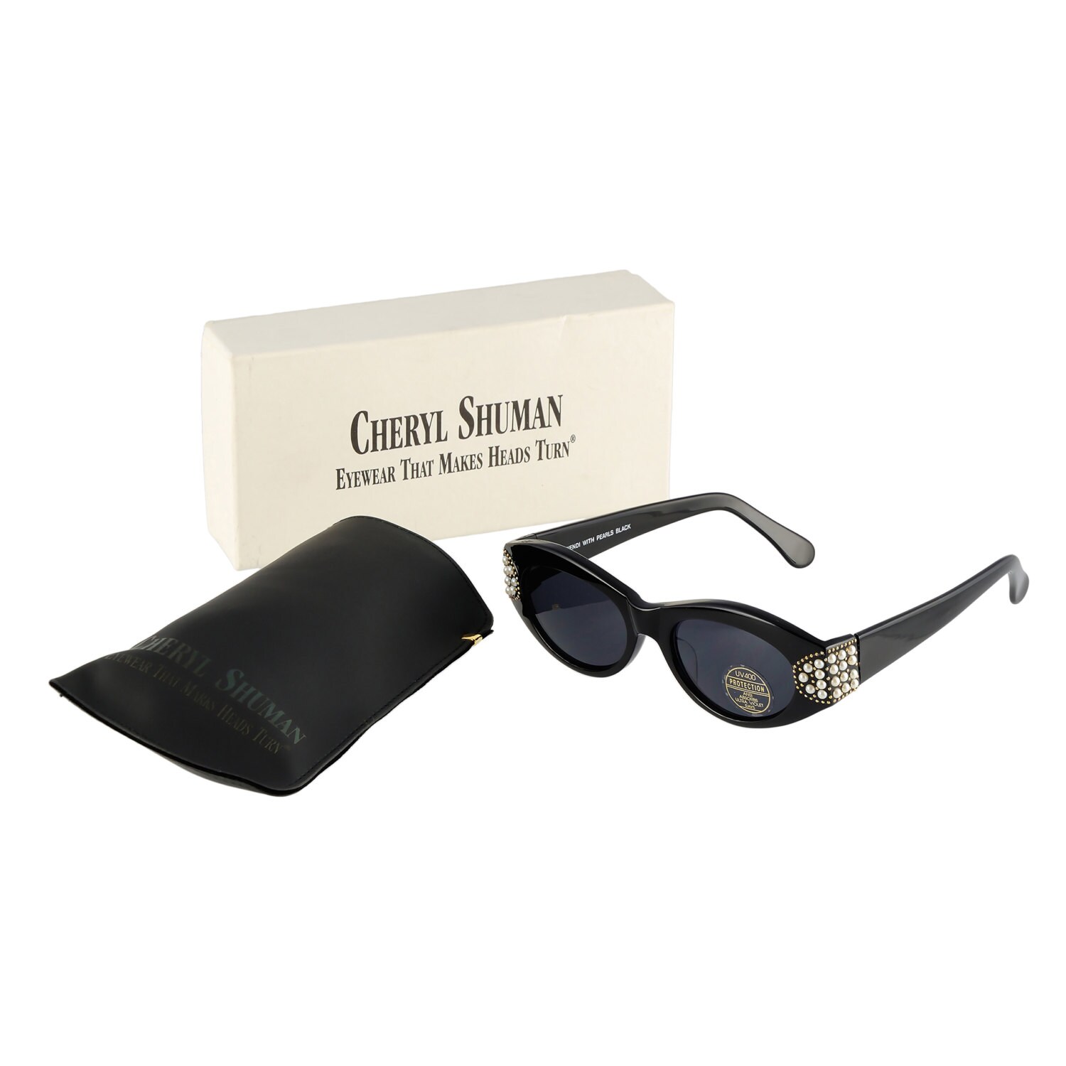 New Women’s Cheryl Shuman Sunglasses Cheryl Shuman Sunglasses Wendi With Pearls Tortoise 50-20  main image 3