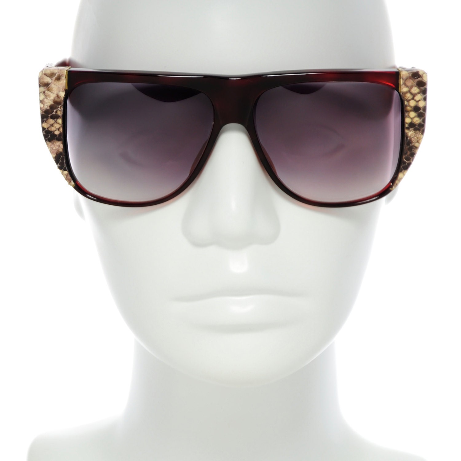 Vintage Harvé Benard 1980’s Red Python Skin Glasses Renato Balestra - RB 1730 089 Vintage 80s Sunglasses – Ed  main image 3