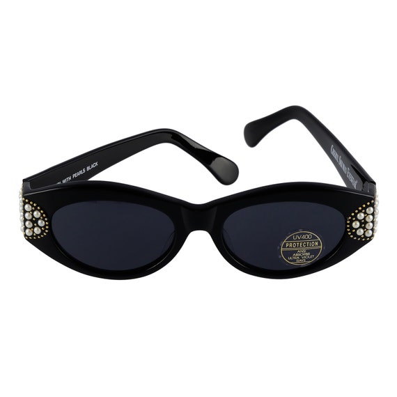 Cheryl Shuman Sunglasses Wendi with Pearls Black