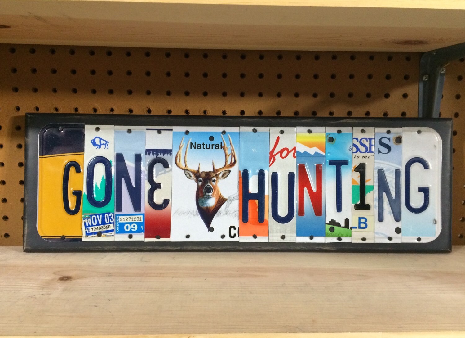 GONE HUNTING Recycled License Plate Sign Art made from license Etsy