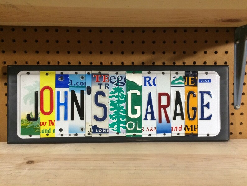 DAD'S GARAGE Custom Recycled LICENSE Plate Art Sign Etsy