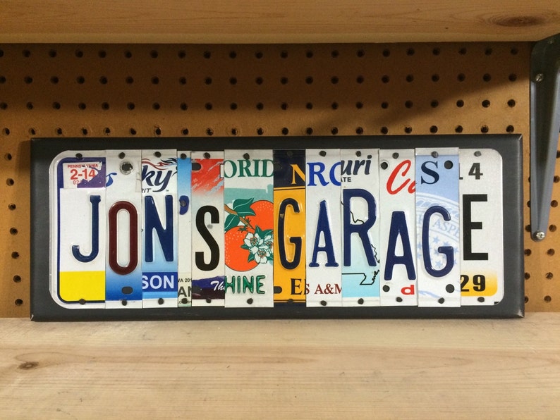 DAD'S GARAGE Custom Recycled LICENSE Plate Art Sign Etsy