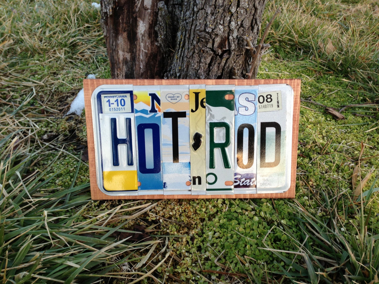 HOT ROD Custom Recycled License Plate Art Sign Etsy