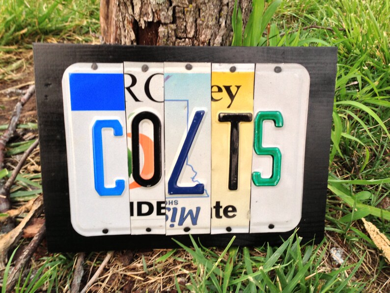 COLTS Custom Recycled LICENSE PLATE Art Sign Etsy