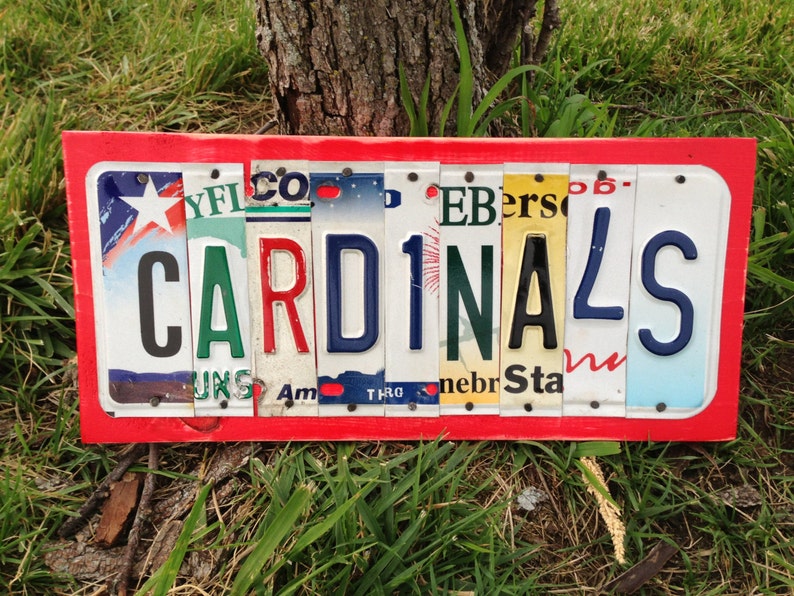 CARDINALS Custom Recycled License Plate Art Sign Ooak St Louis | Etsy