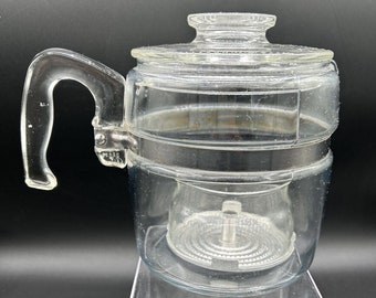 PYREX Flameware Glass Percolator 6 Cup Coffee Pot 7756B Incomplete