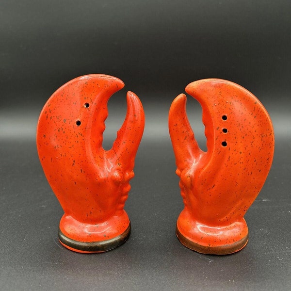 Lobster Claw Salt and Pepper Shaker Set Vintage Ceramic Novelty