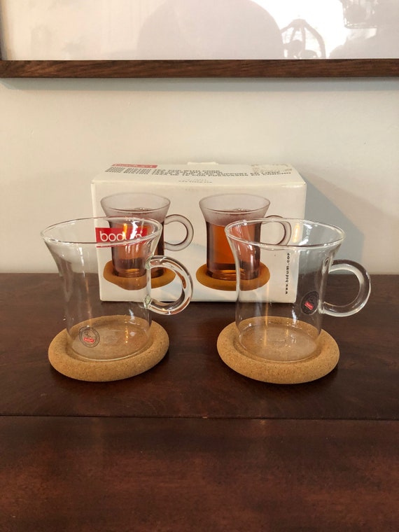 Bodum Shin Bistro Tea Cup With Cork Coaster 2, in Box 