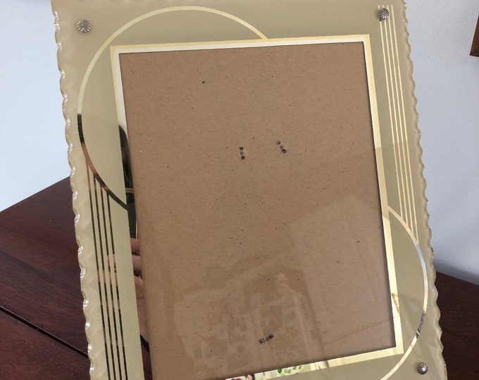 Art Deco Reverse Painted Frame on Glass Large Etsy